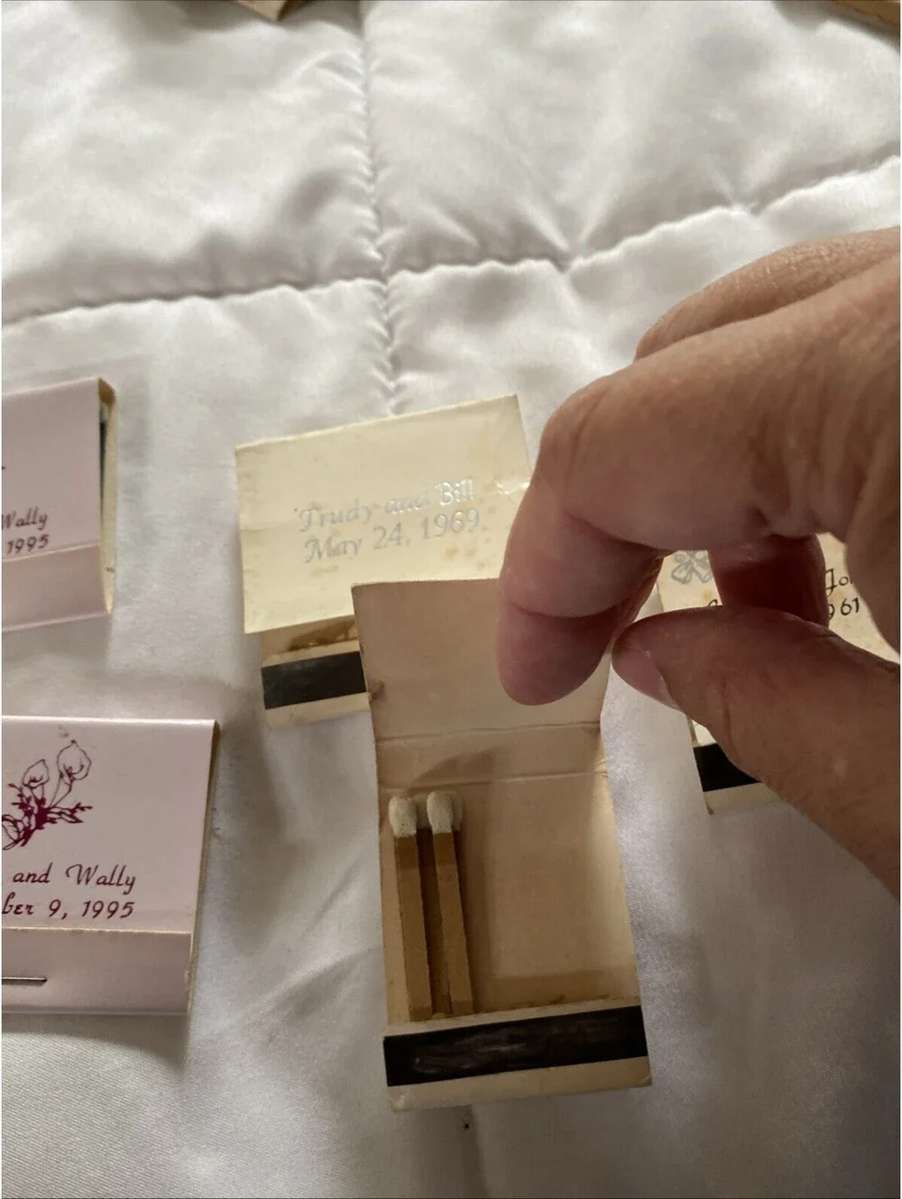 Lot 5 Vintage Wedding Matchbooks Some Used Personalized Bridal Favors